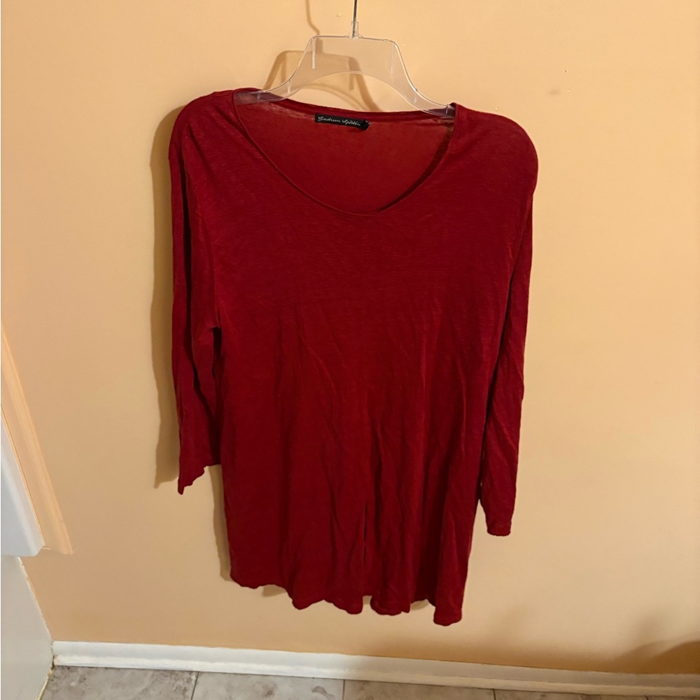 Gudrun Sjoden red linen tunic/mini dress